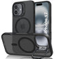 Atrakx Hybrid Matte Frosted Back Cover Case for iPhone 17 Compatible with MagSafe, Built-in Stand, Shockproof, PC & TPU, Translucent Black