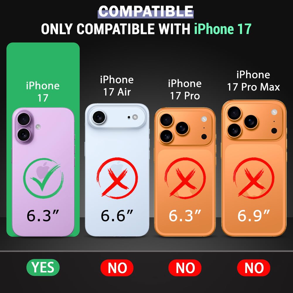 Atrakx Hybrid Matte Frosted Back Cover Case for iPhone 17 Compatible with MagSafe, Built-in Stand, Shockproof, PC & TPU, Translucent Black